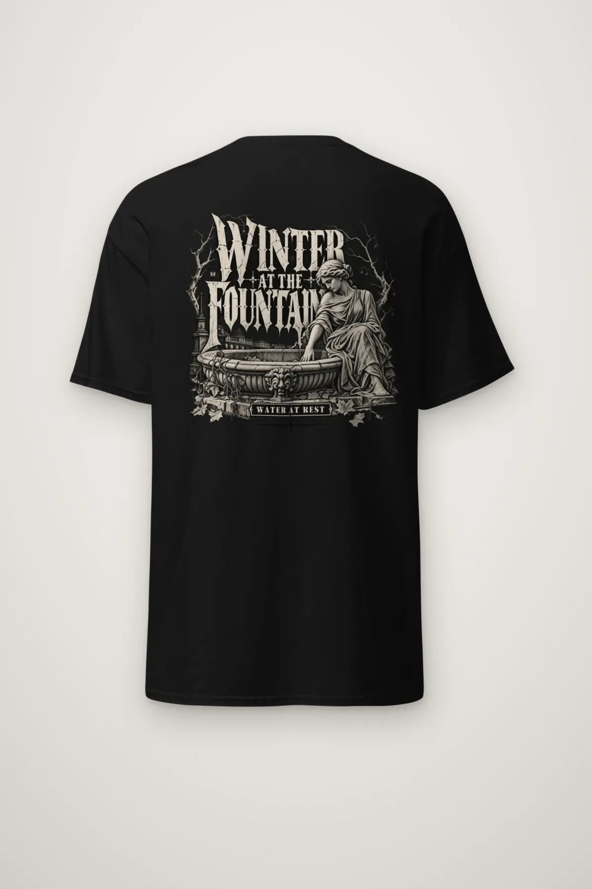 "Winter at the Fountain" Heavyweight Unisex Crewneck T-shirt