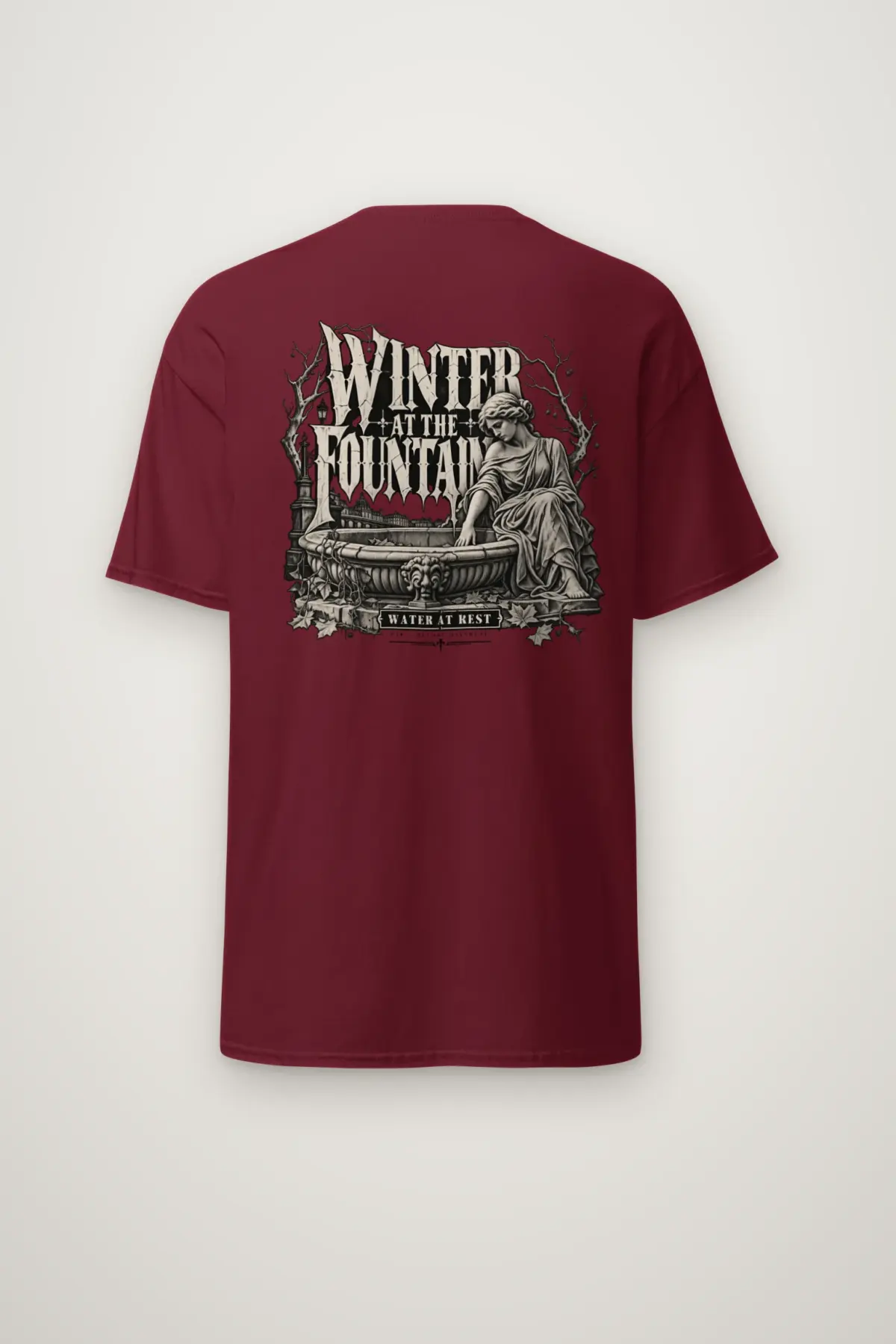 "Winter at the Fountain" Heavyweight Unisex Crewneck T-shirt