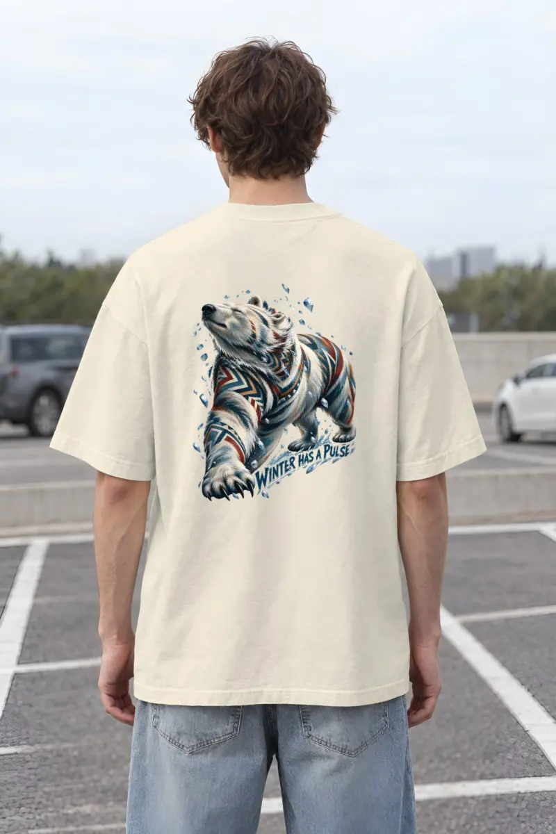 "Winter Has a Pulse" Unisex Oversized Heavyweight Crewneck T-Shirt