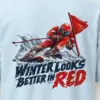 "Winter Looks Better in Red" Heavyweight Unisex Crewneck T-shirt