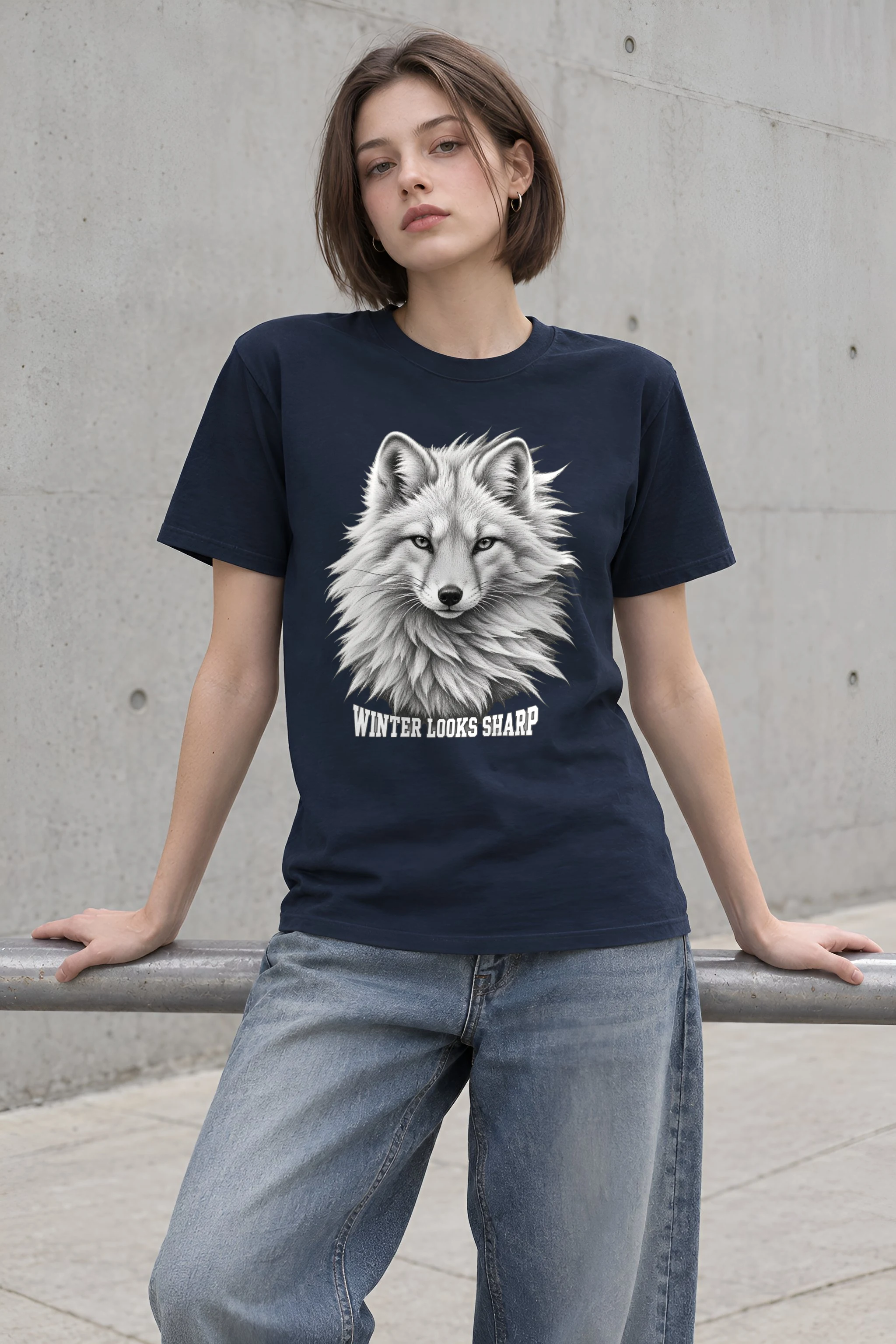 "Winter Looks Sharp" Heavyweight Unisex Crewneck T-shirt