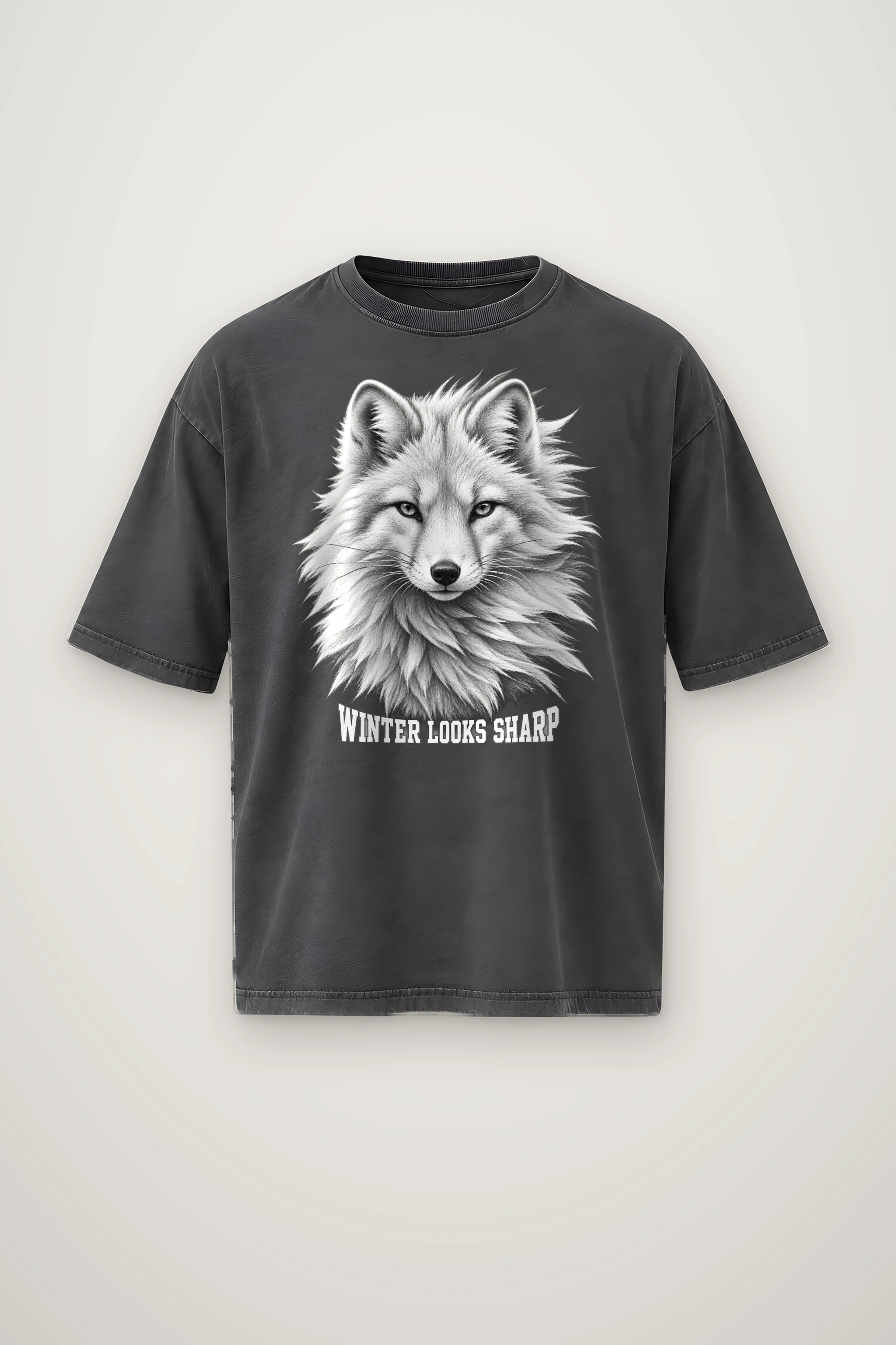 "Winter Looks Sharp" Men's Oversized Heavyweight Crewneck T-Shirt