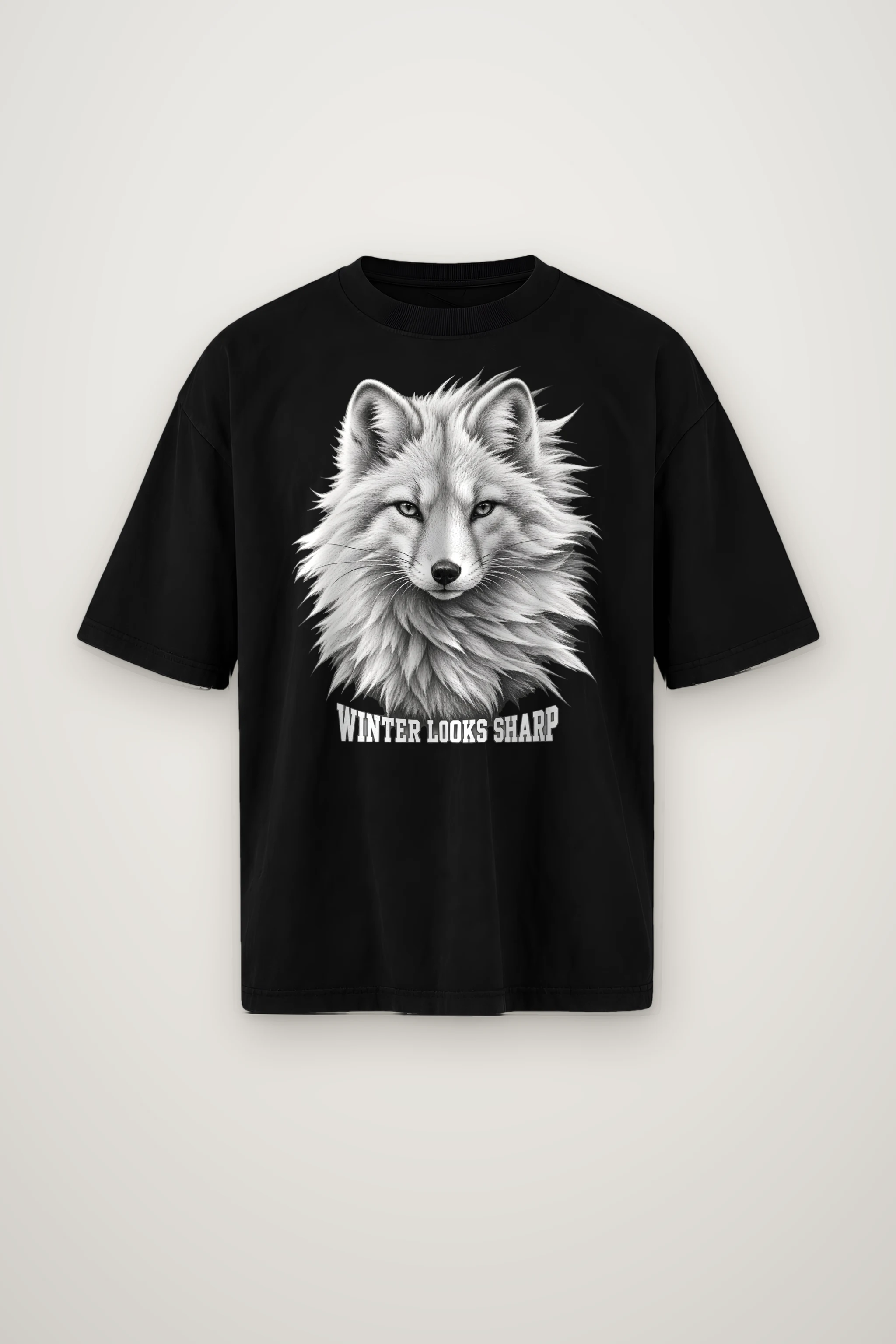 "Winter Looks Sharp" Men's Oversized Heavyweight Crewneck T-Shirt