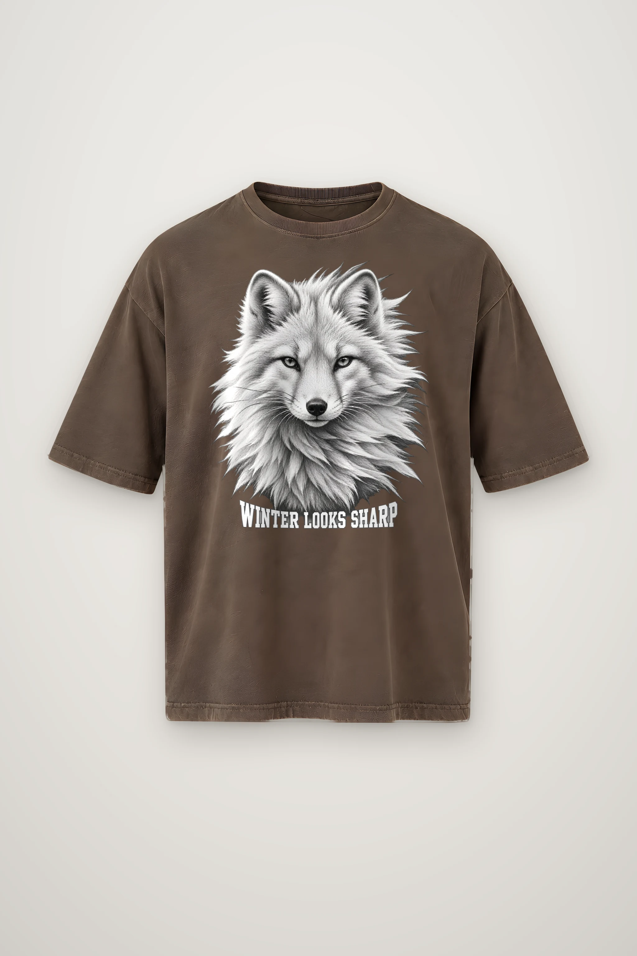 "Winter Looks Sharp" Men's Oversized Heavyweight Crewneck T-Shirt