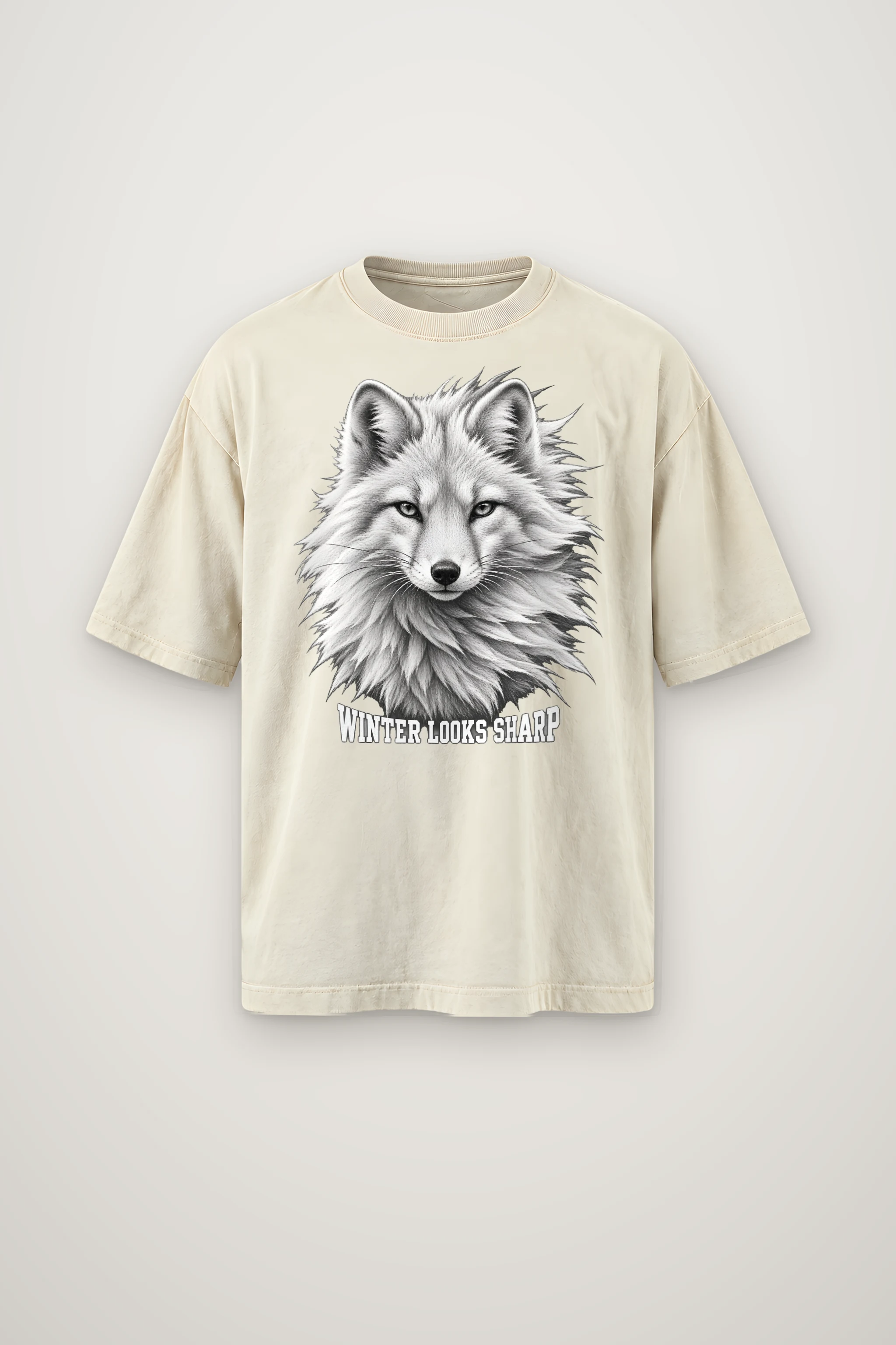 "Winter Looks Sharp" Men's Oversized Heavyweight Crewneck T-Shirt