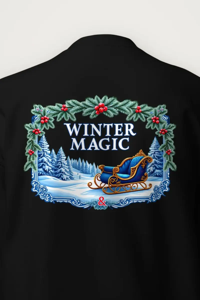 "Winter Magic Sleigh" Heavy Blend Unisex Crewneck Sweatshirt