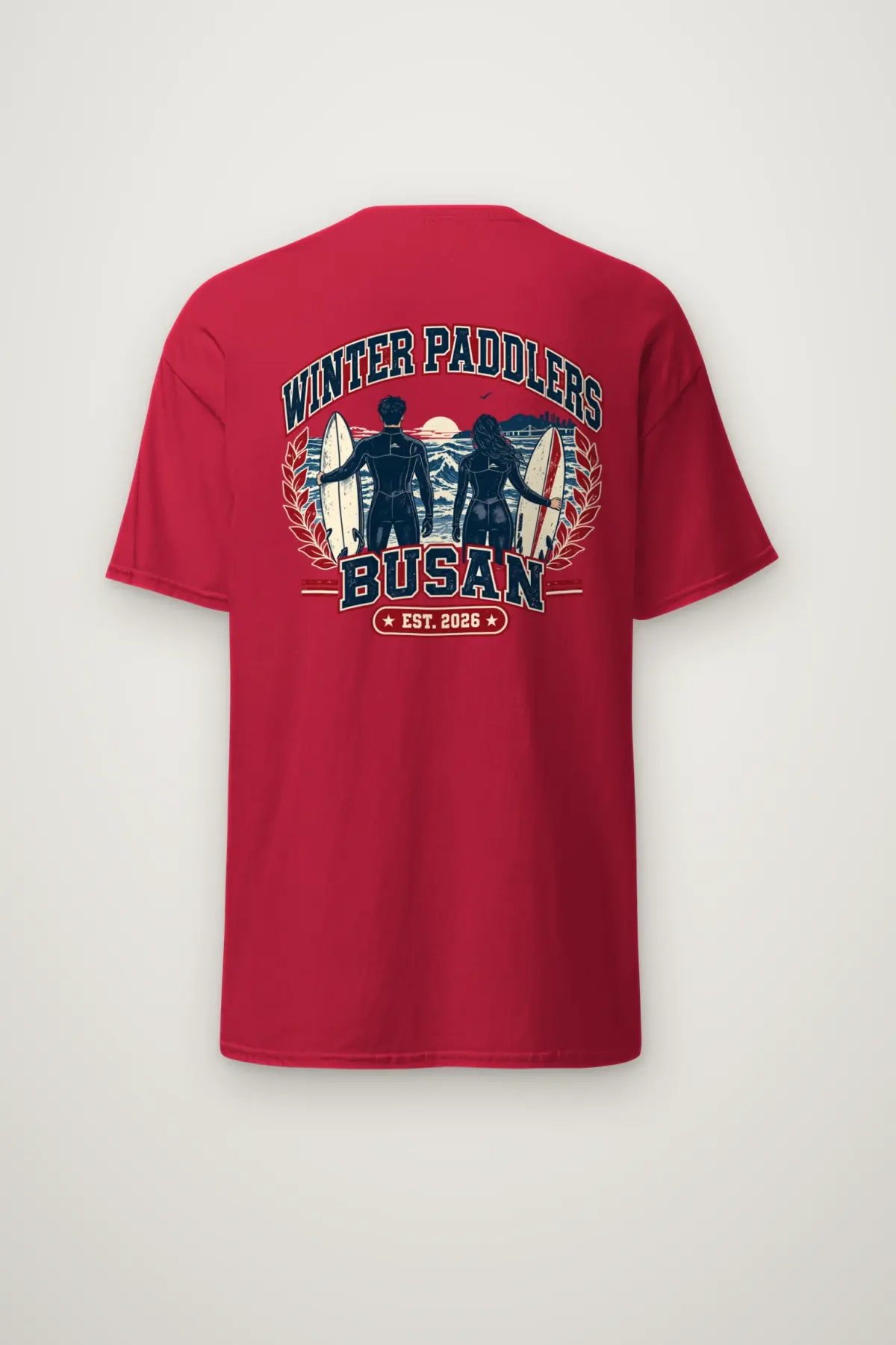 "Winter Paddlers Busan" Heavyweight Unisex Crewneck T-shirt