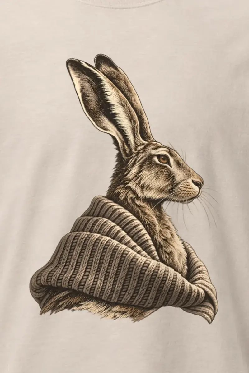 "Winter Wool Hare" Heavyweight Unisex Crewneck T-shirt
