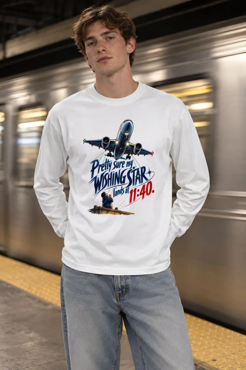 “Wishing Star Lands at 11:40” Unisex Longsleeve T-shirt
