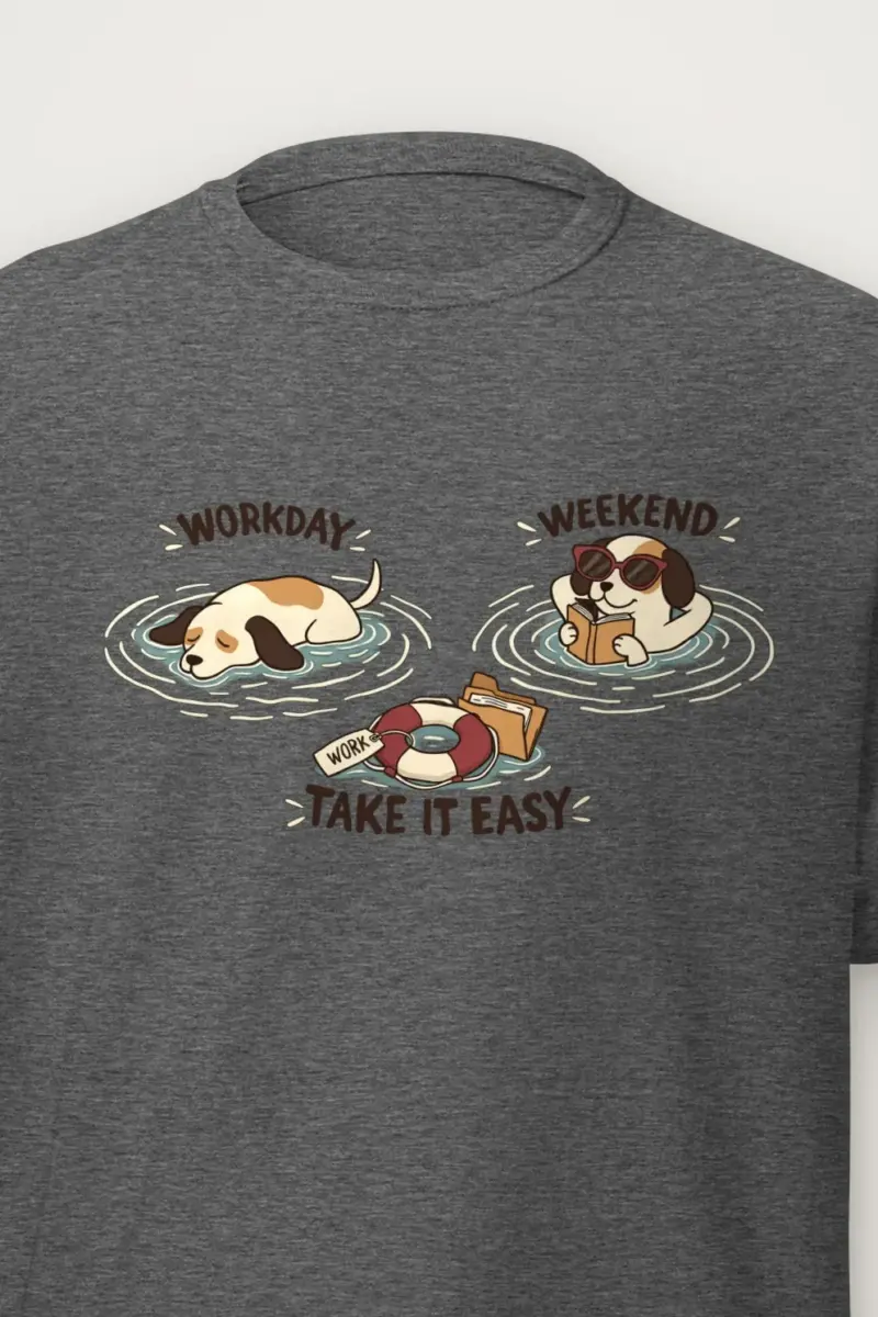 "Workday Weekend" Heavyweight Unisex Crewneck T-shirt