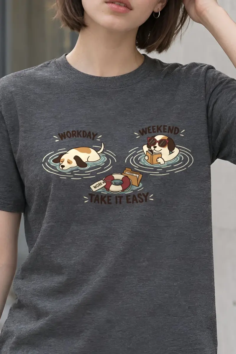 "Workday Weekend" Heavyweight Unisex Crewneck T-shirt