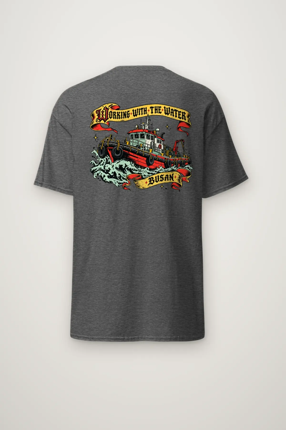 "Working With the Water Busan" Heavyweight Unisex Crewneck T-shirt