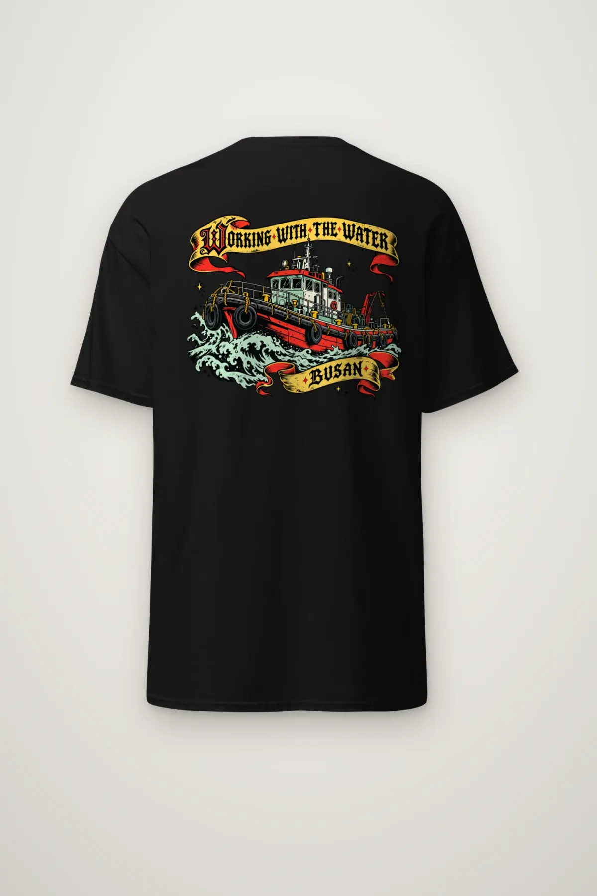 "Working With the Water Busan" Heavyweight Unisex Crewneck T-shirt