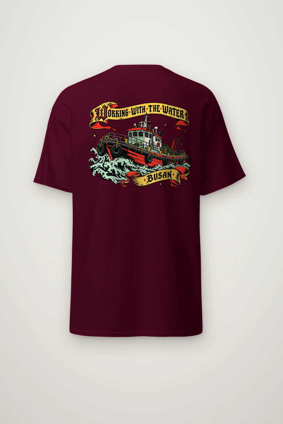"Working With the Water Busan" Heavyweight Unisex Crewneck T-shirt