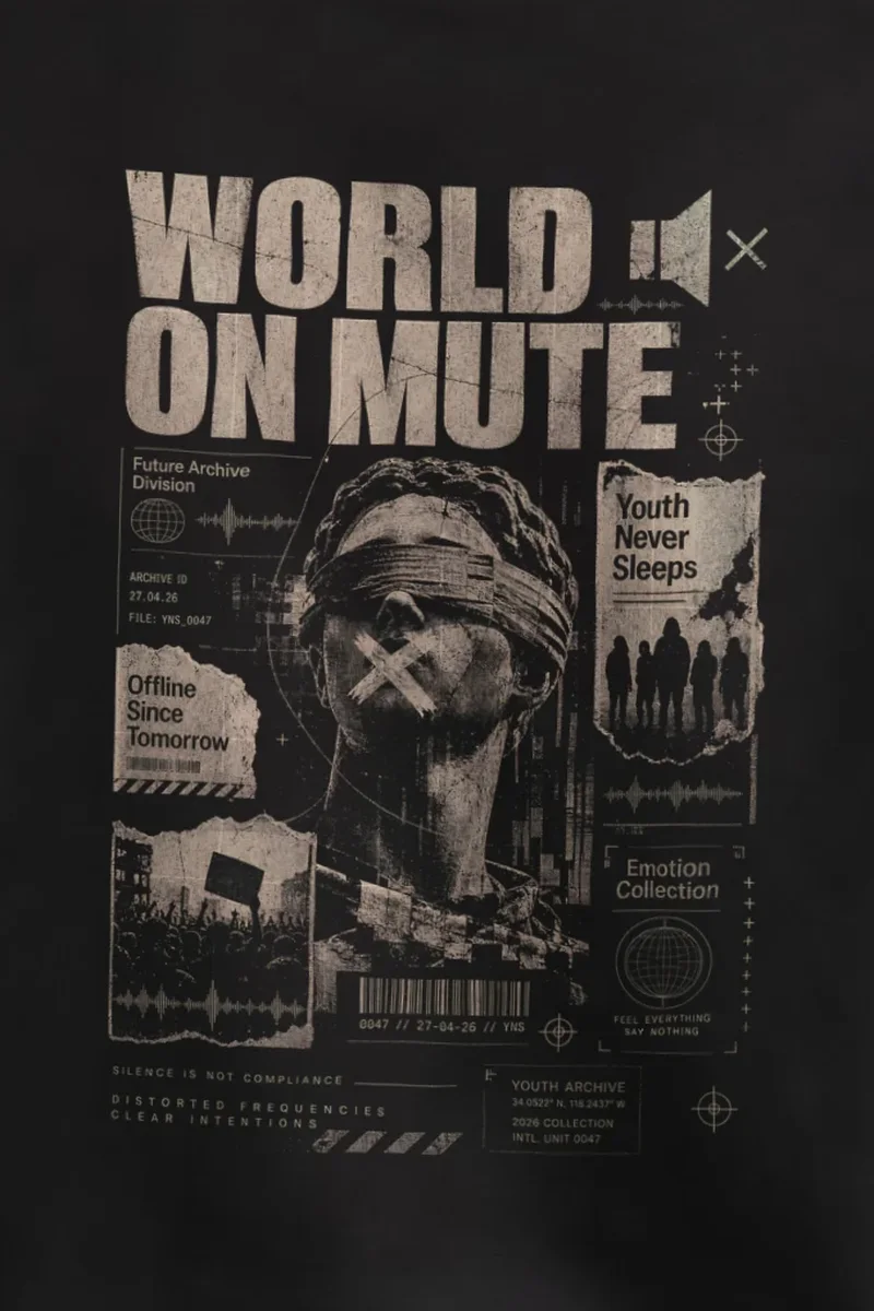 "World On Mute" Heavy Blend Unisex Crewneck Sweatshirt