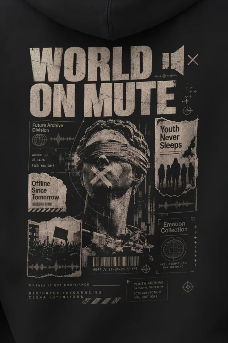 "World On Mute" Heavy Blend Unisex Pullover Hoodie