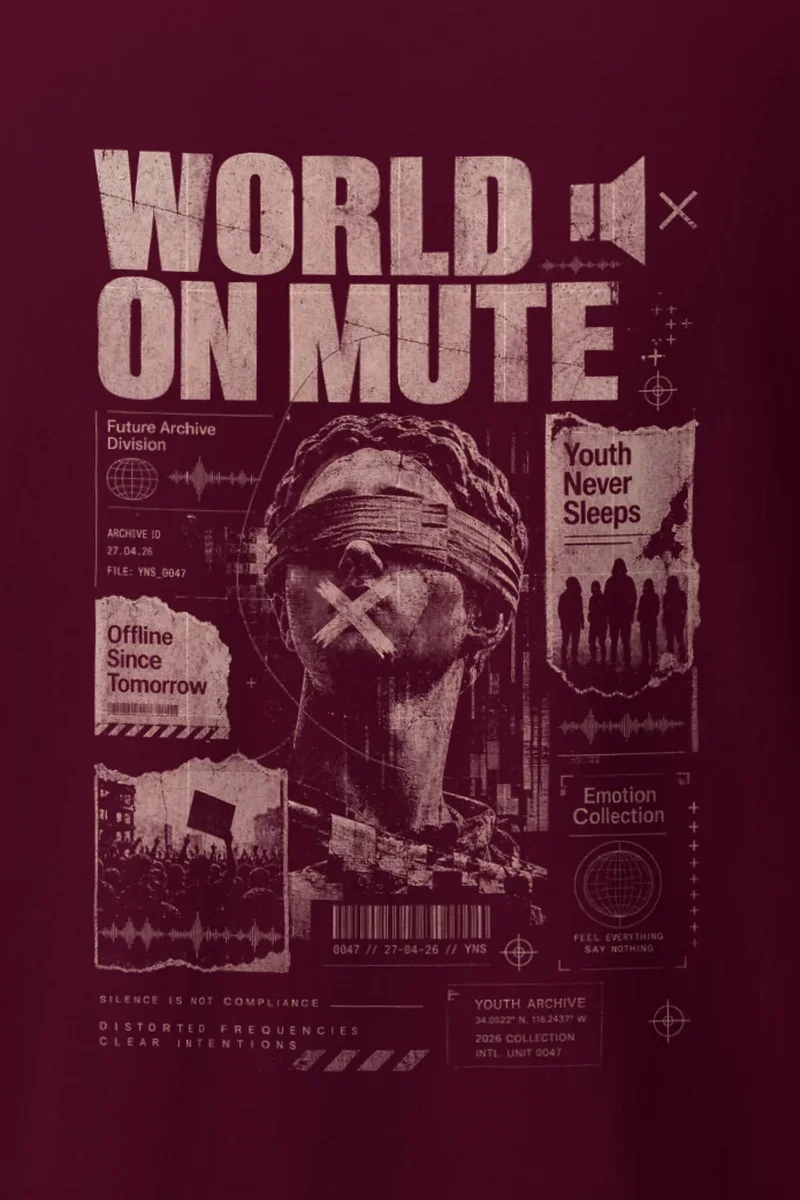 "World On Mute" Heavyweight Unisex Crewneck T-shirt