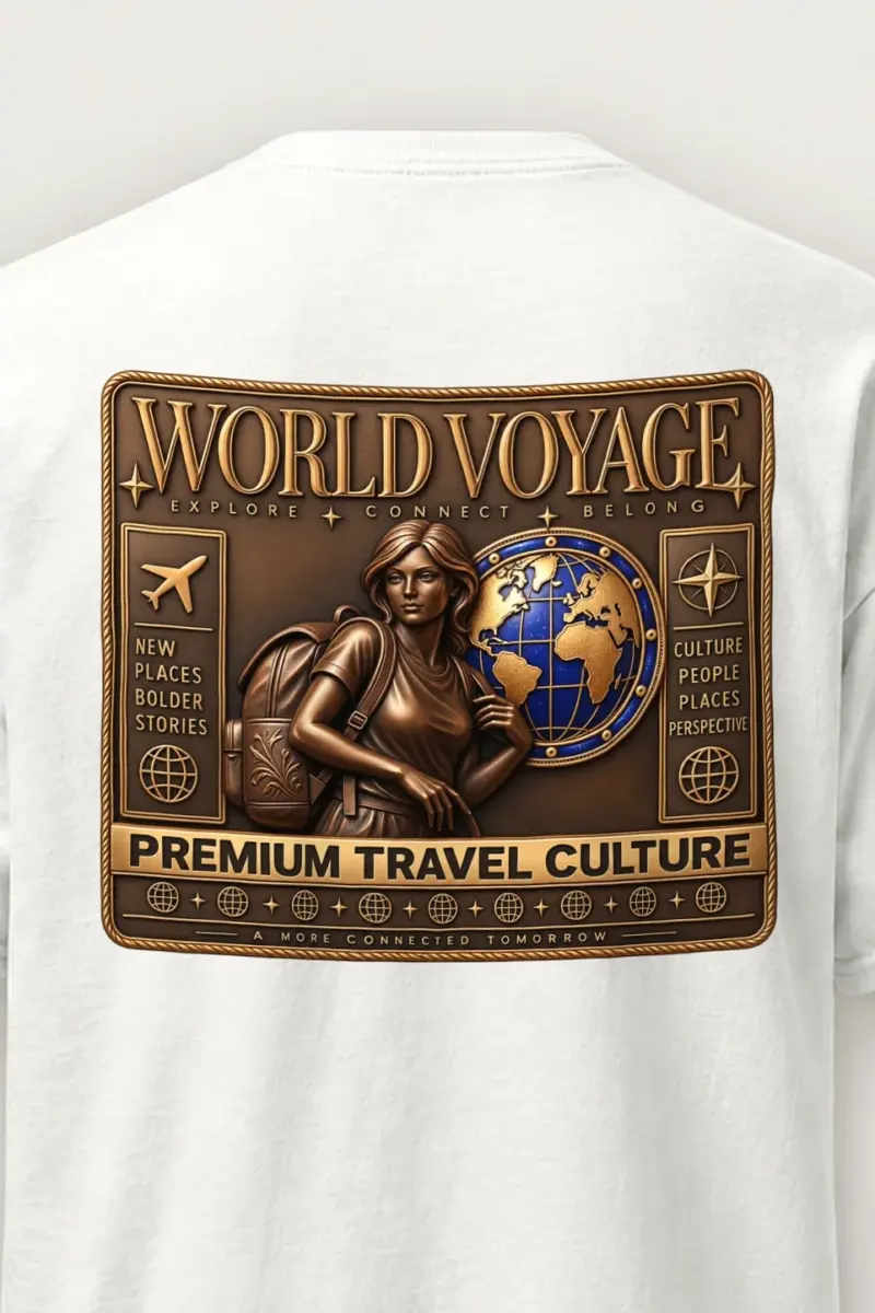 "World Voyage" Heavyweight Unisex Crewneck T-shirt