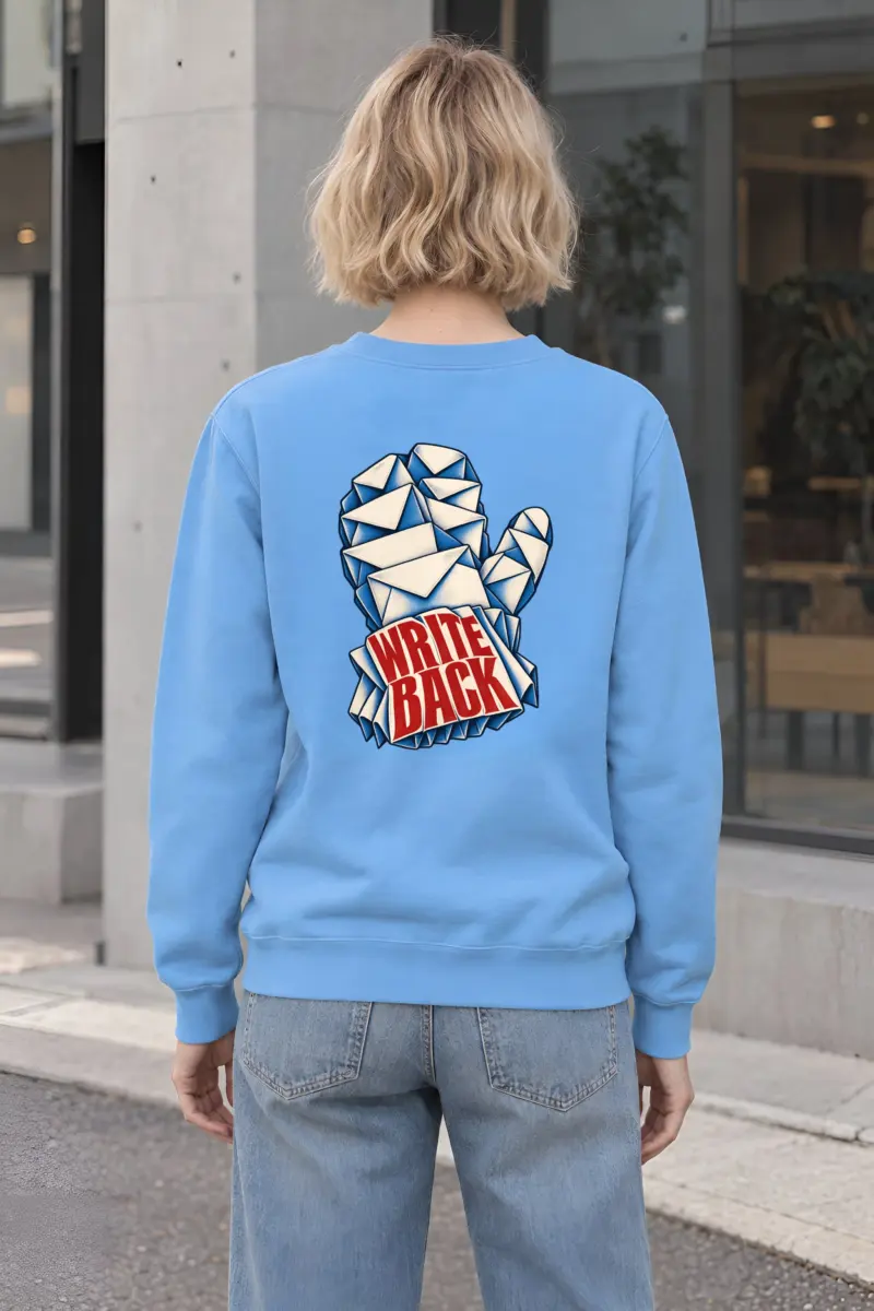 “Write Back Paper Mitten” Heavy Blend Unisex Crewneck Sweatshirt