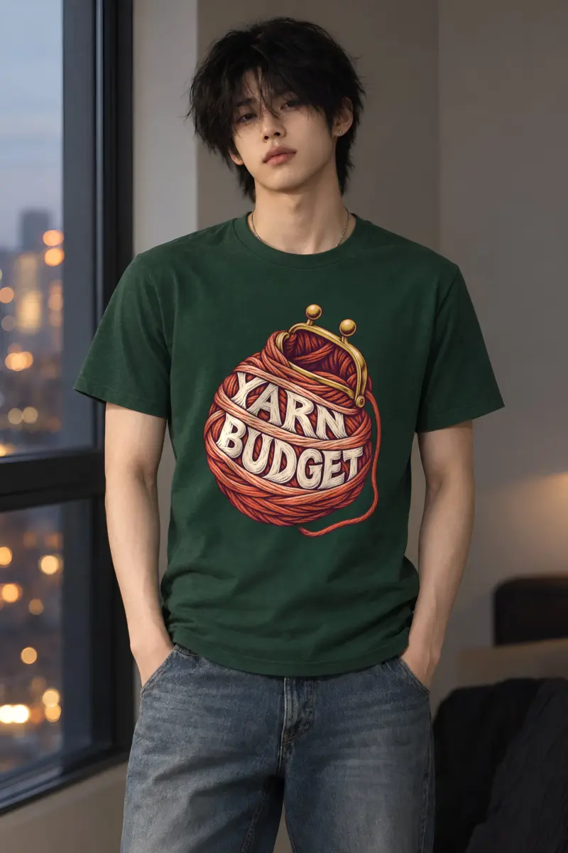 “Yarn Budget Coin Purse” Heavyweight Unisex Crewneck T-shirt
