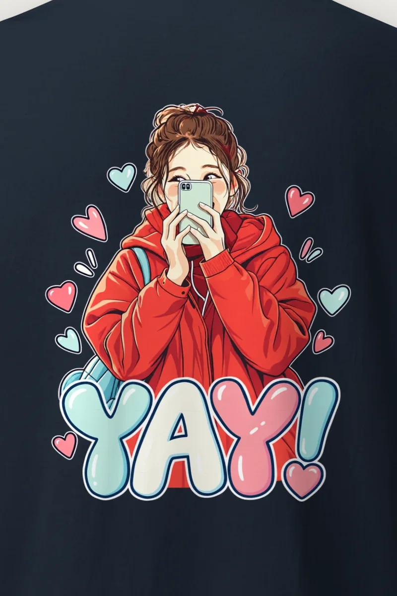 "Yay Selfie" Heavyweight Unisex Crewneck T-shirt