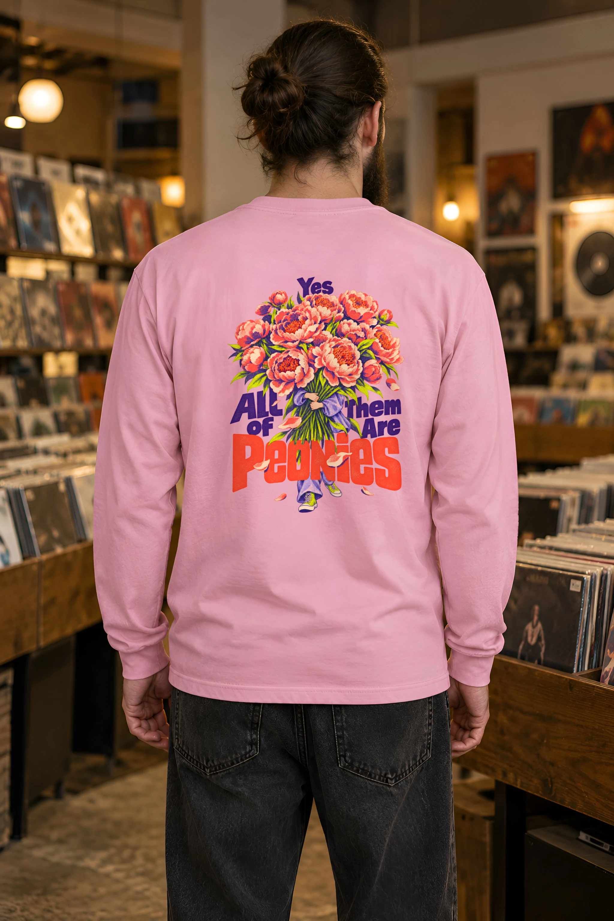 "Yes All of Them Are Peonies" Unisex Longsleeve T-shirt