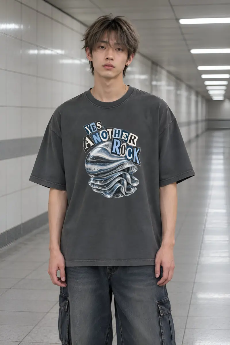 “Yes, Another Rock” Men’s Oversized Heavyweight Crewneck T-Shirt