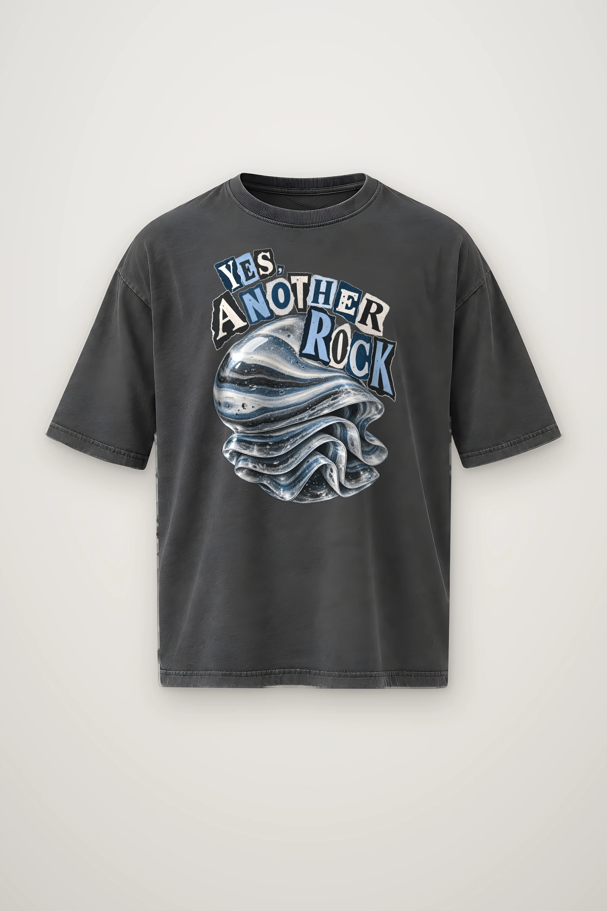 "Yes, Another Rock" Men's Oversized Heavyweight Crewneck T-Shirt