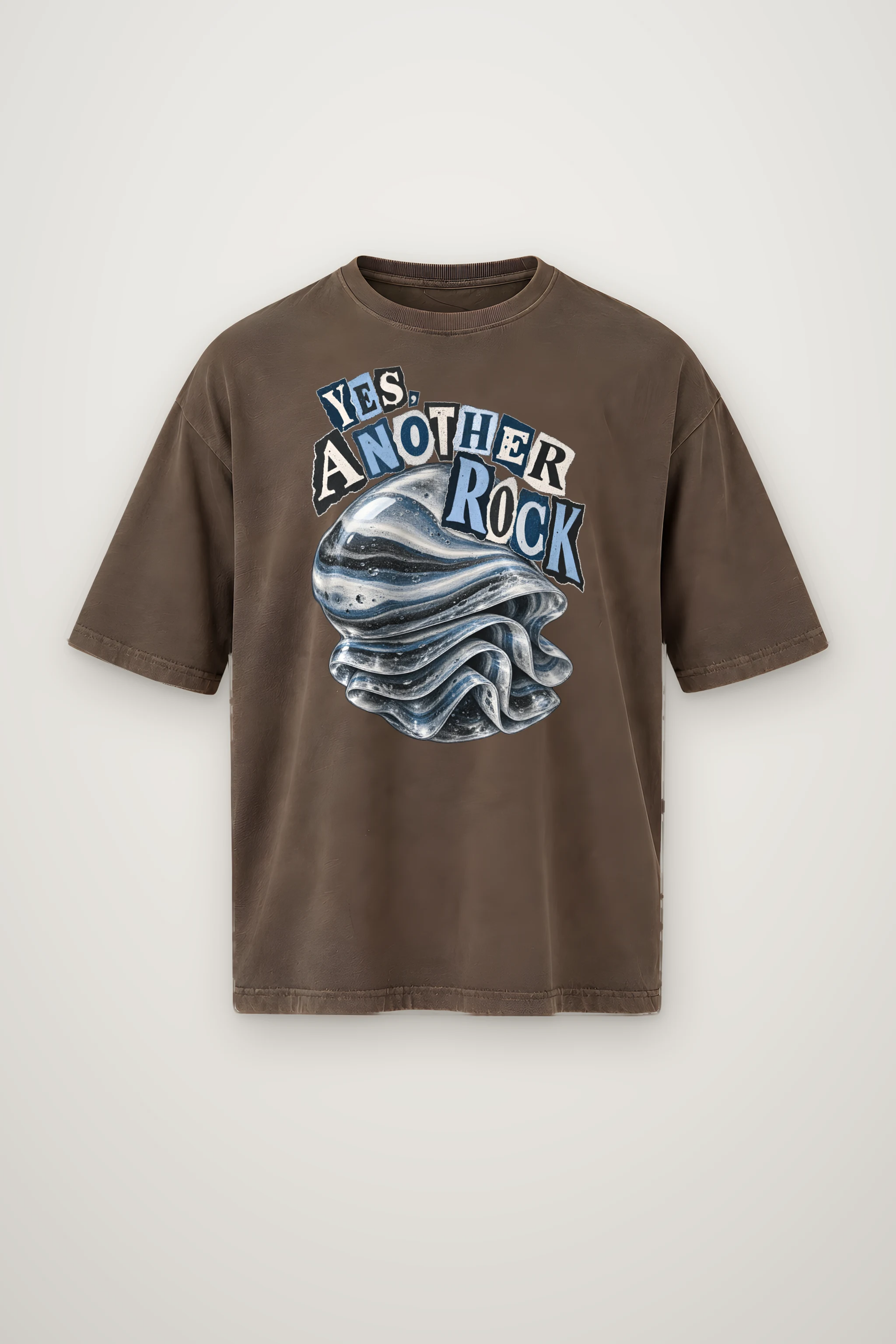 "Yes, Another Rock" Men's Oversized Heavyweight Crewneck T-Shirt