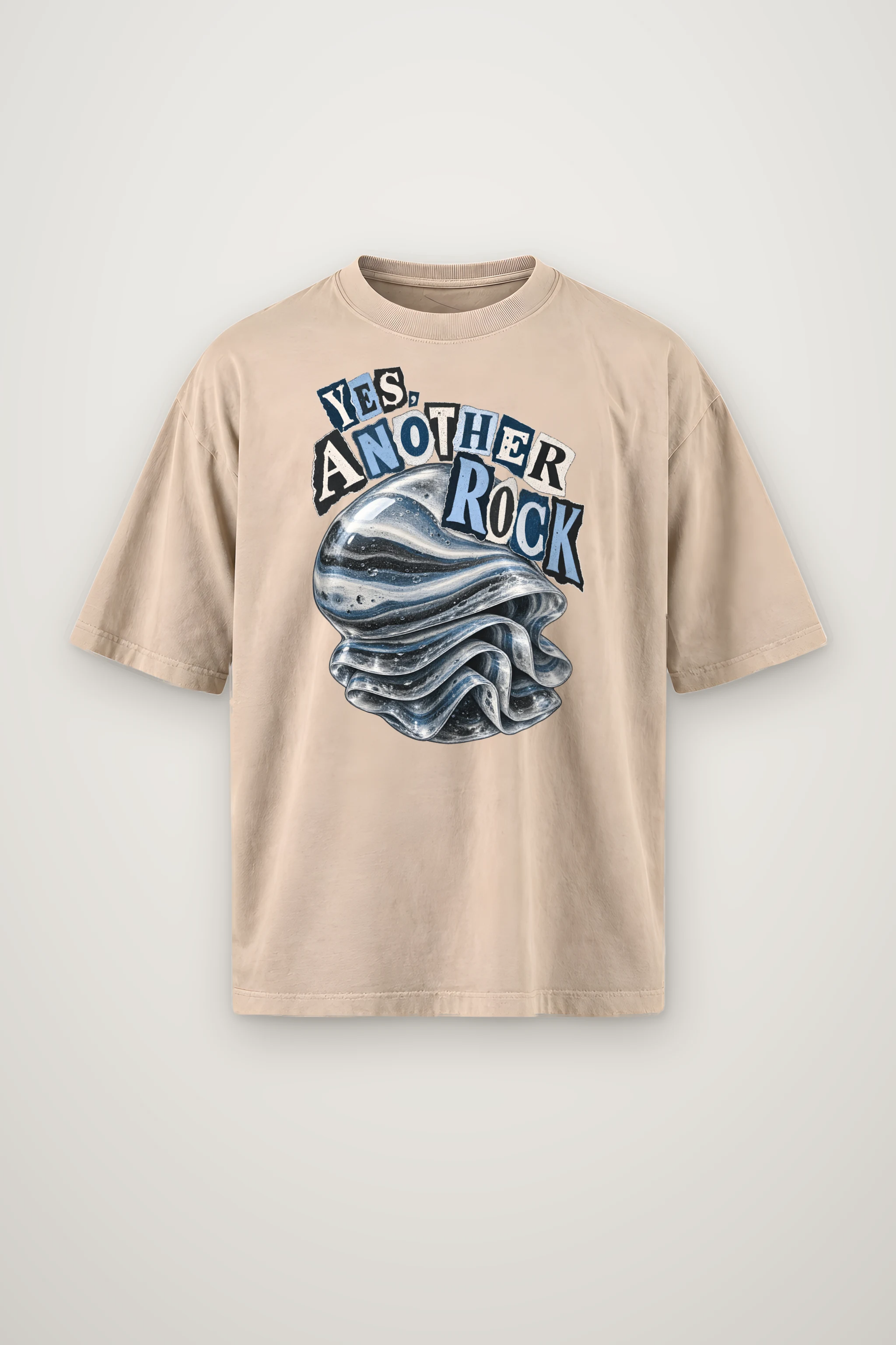 "Yes, Another Rock" Men's Oversized Heavyweight Crewneck T-Shirt
