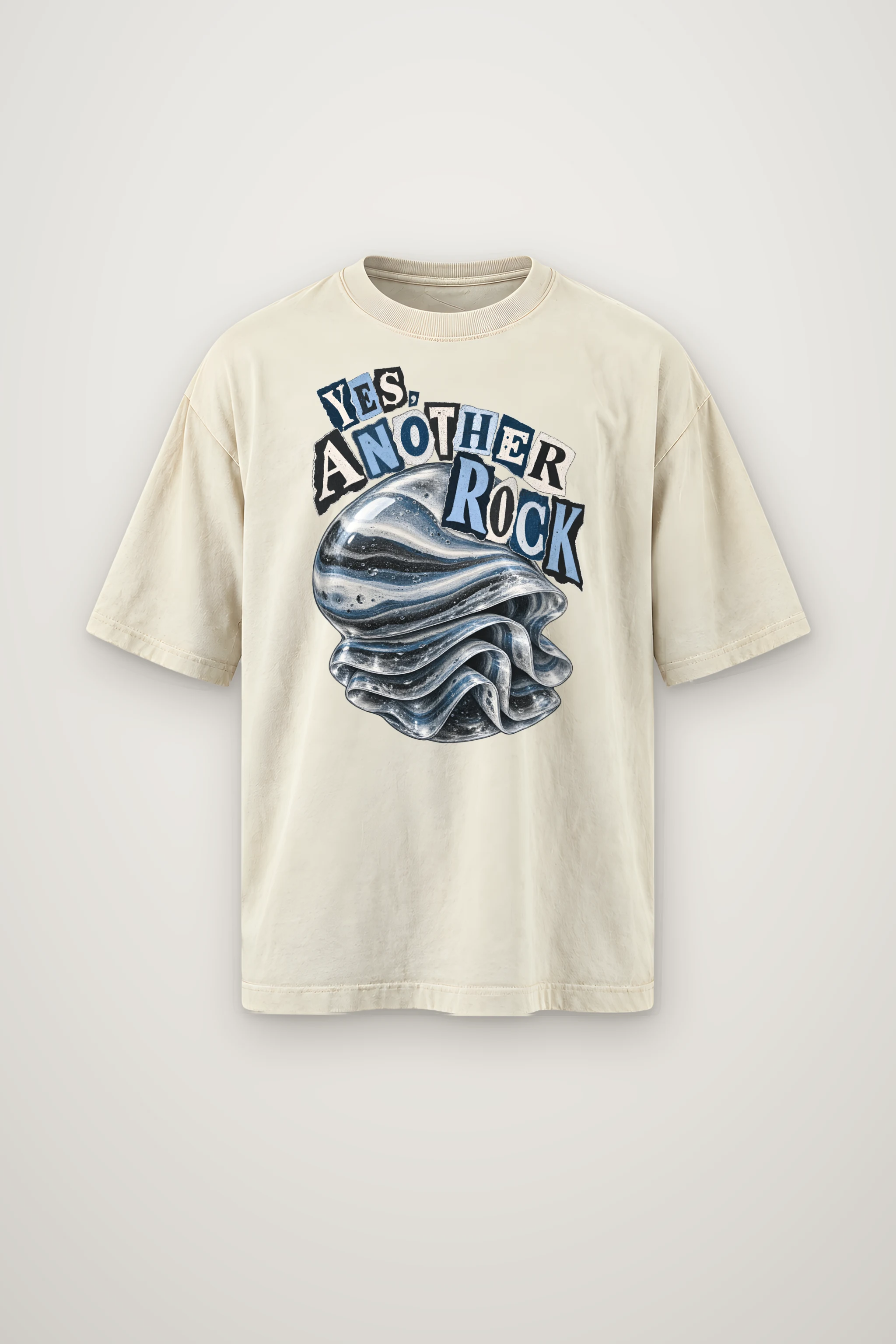 "Yes, Another Rock" Men's Oversized Heavyweight Crewneck T-Shirt