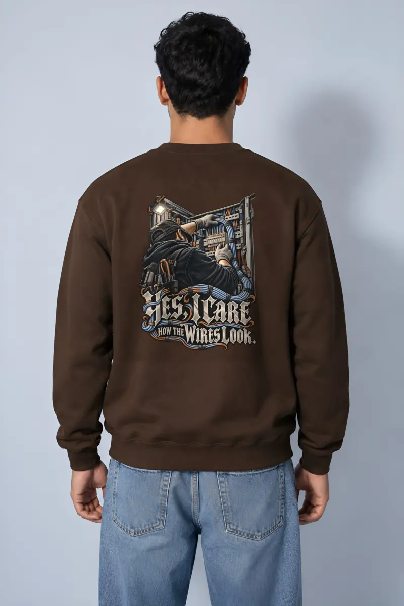 "Yes, I Care How the Wires Look" Heavy Blend Unisex Crewneck Sweatshirt
