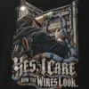"Yes, I Care How the Wires Look" Men's Oversized Heavyweight Crewneck T-Shirt
