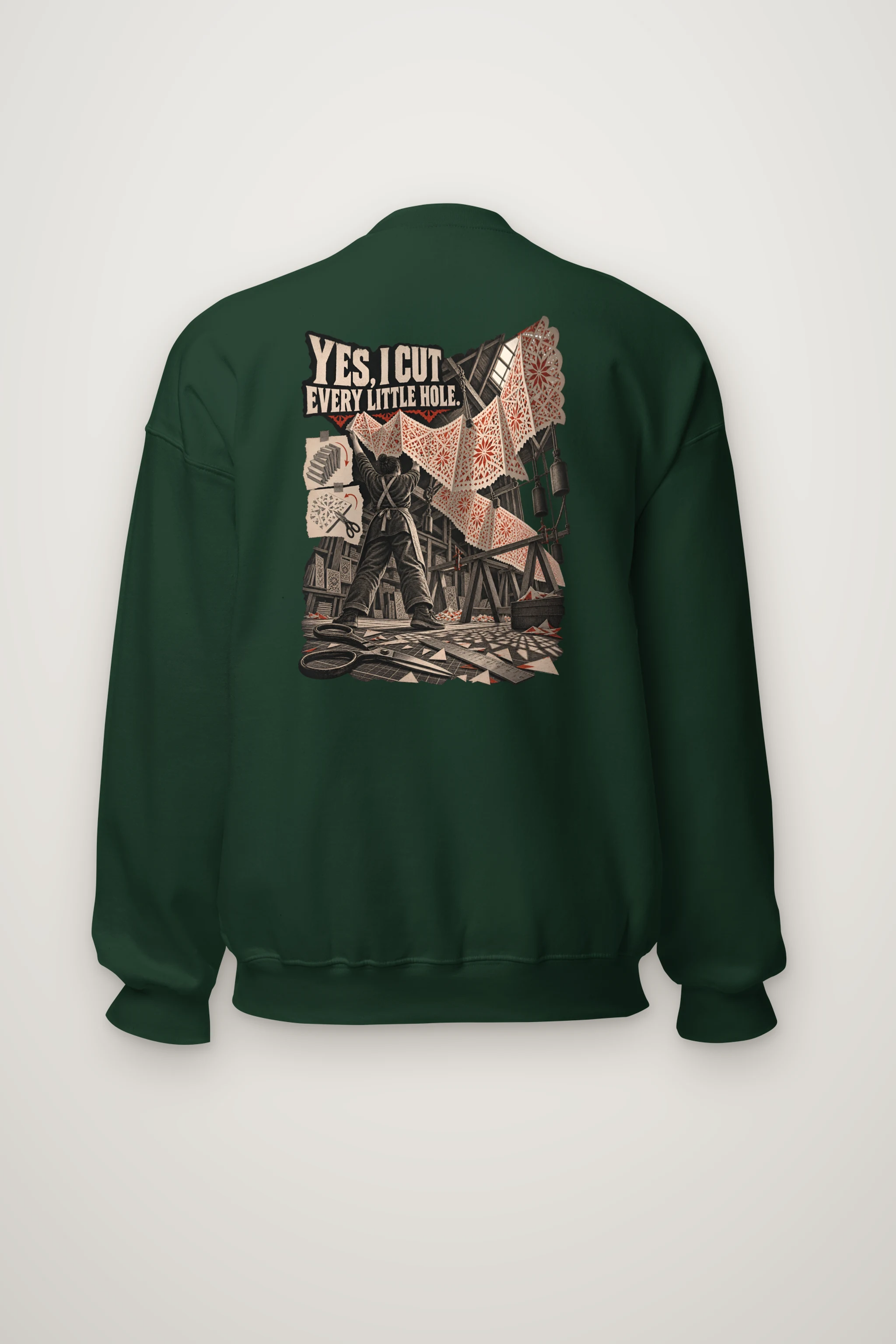"Yes, I Cut Every Little Hole" Heavy Blend Unisex Crewneck Sweatshirt