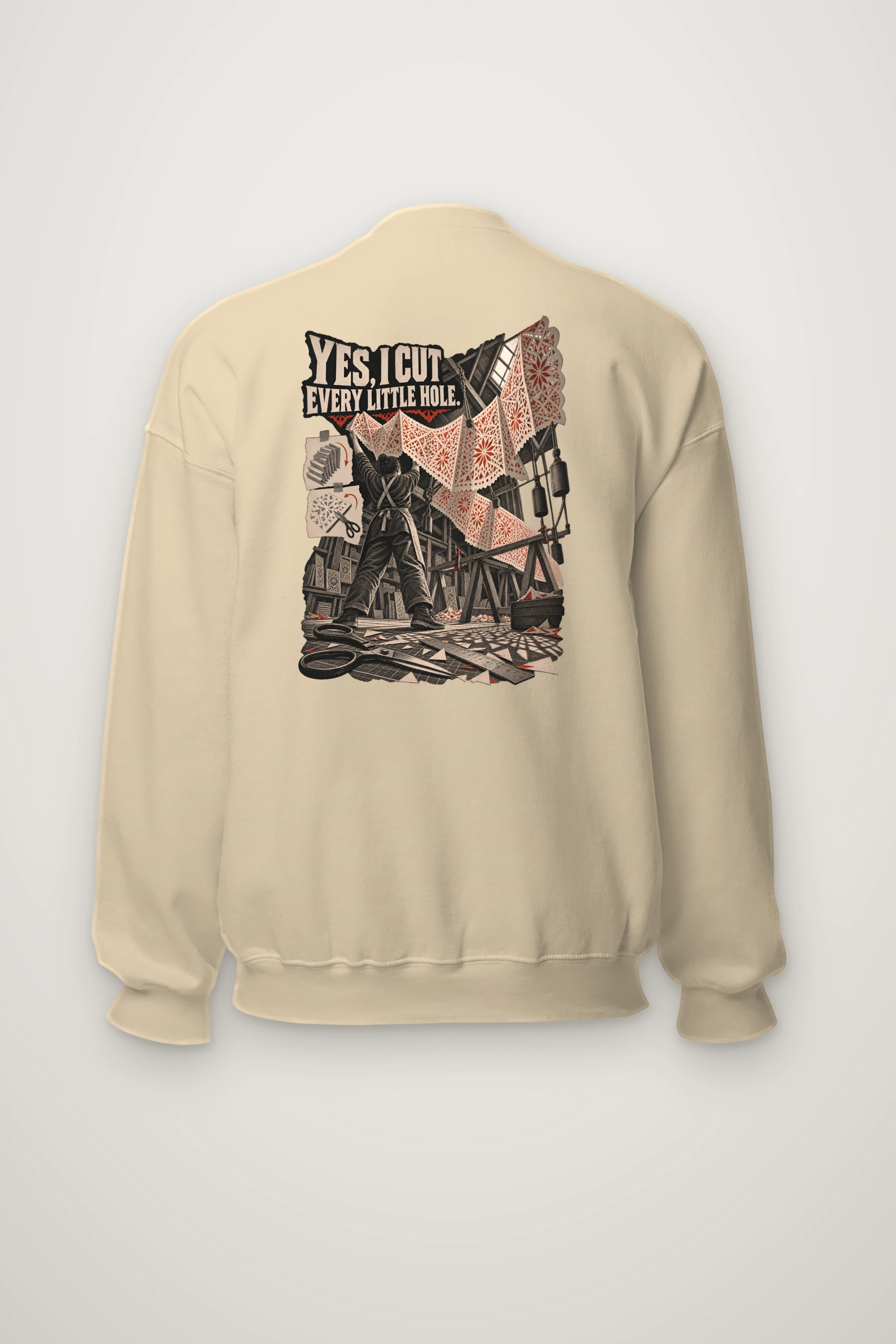 "Yes, I Cut Every Little Hole" Heavy Blend Unisex Crewneck Sweatshirt