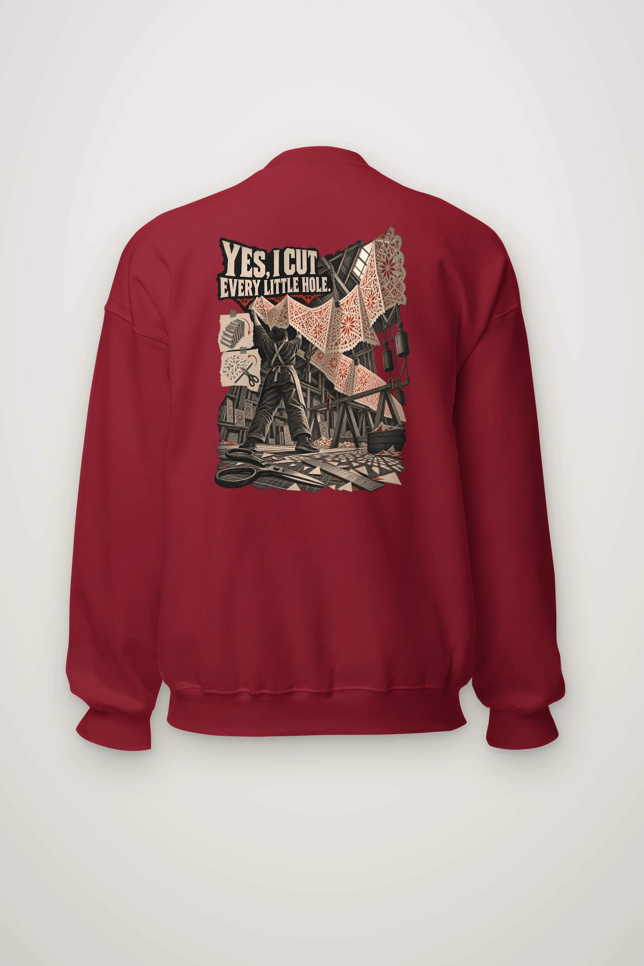 "Yes, I Cut Every Little Hole" Heavy Blend Unisex Crewneck Sweatshirt