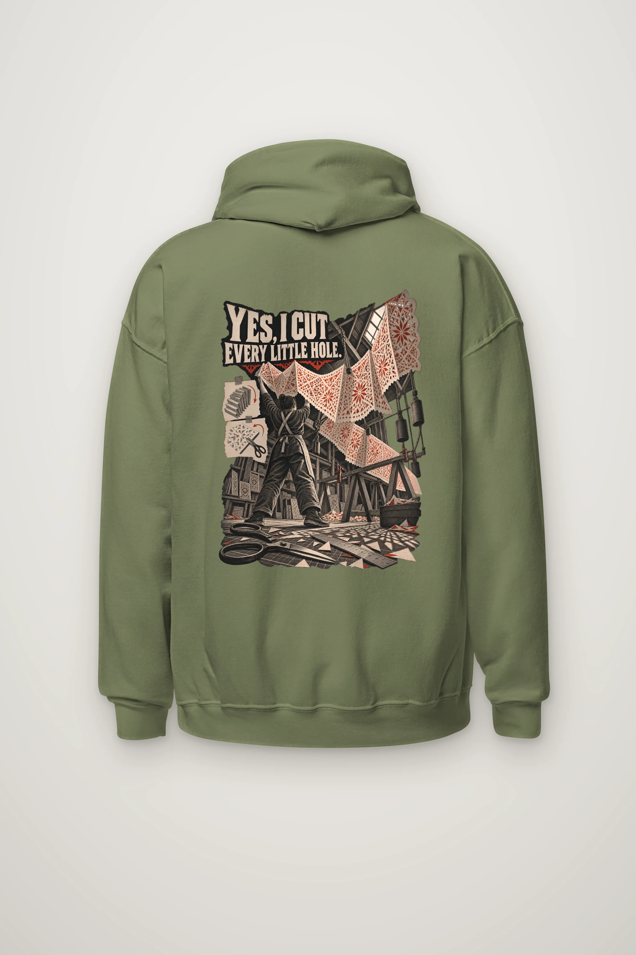 "Yes, I Cut Every Little Hole" Heavy Blend Unisex Pullover Hoodie