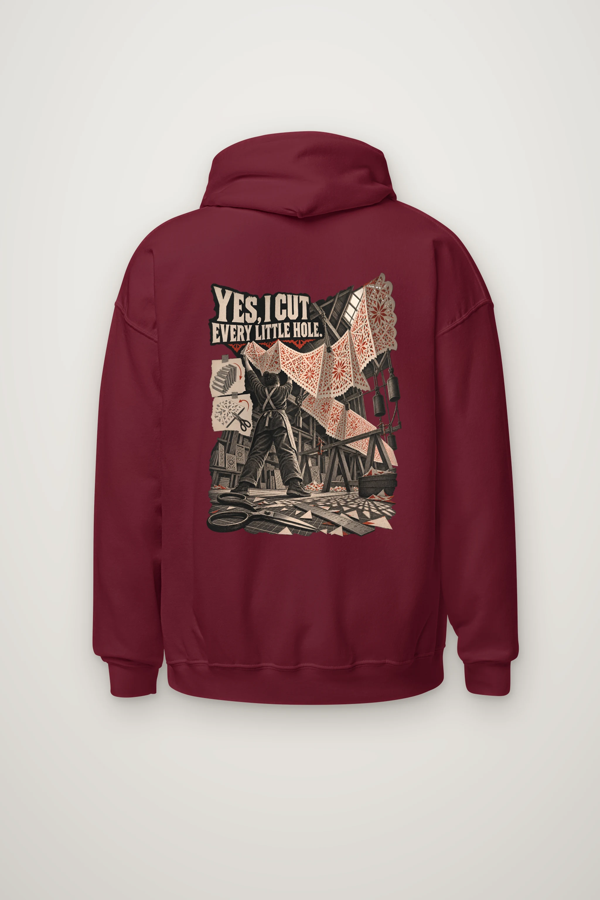 "Yes, I Cut Every Little Hole" Heavy Blend Unisex Pullover Hoodie