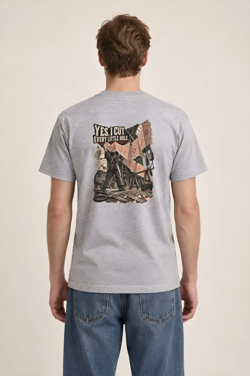 “Yes, I Cut Every Little Hole” Heavyweight Unisex Crewneck T-shirt