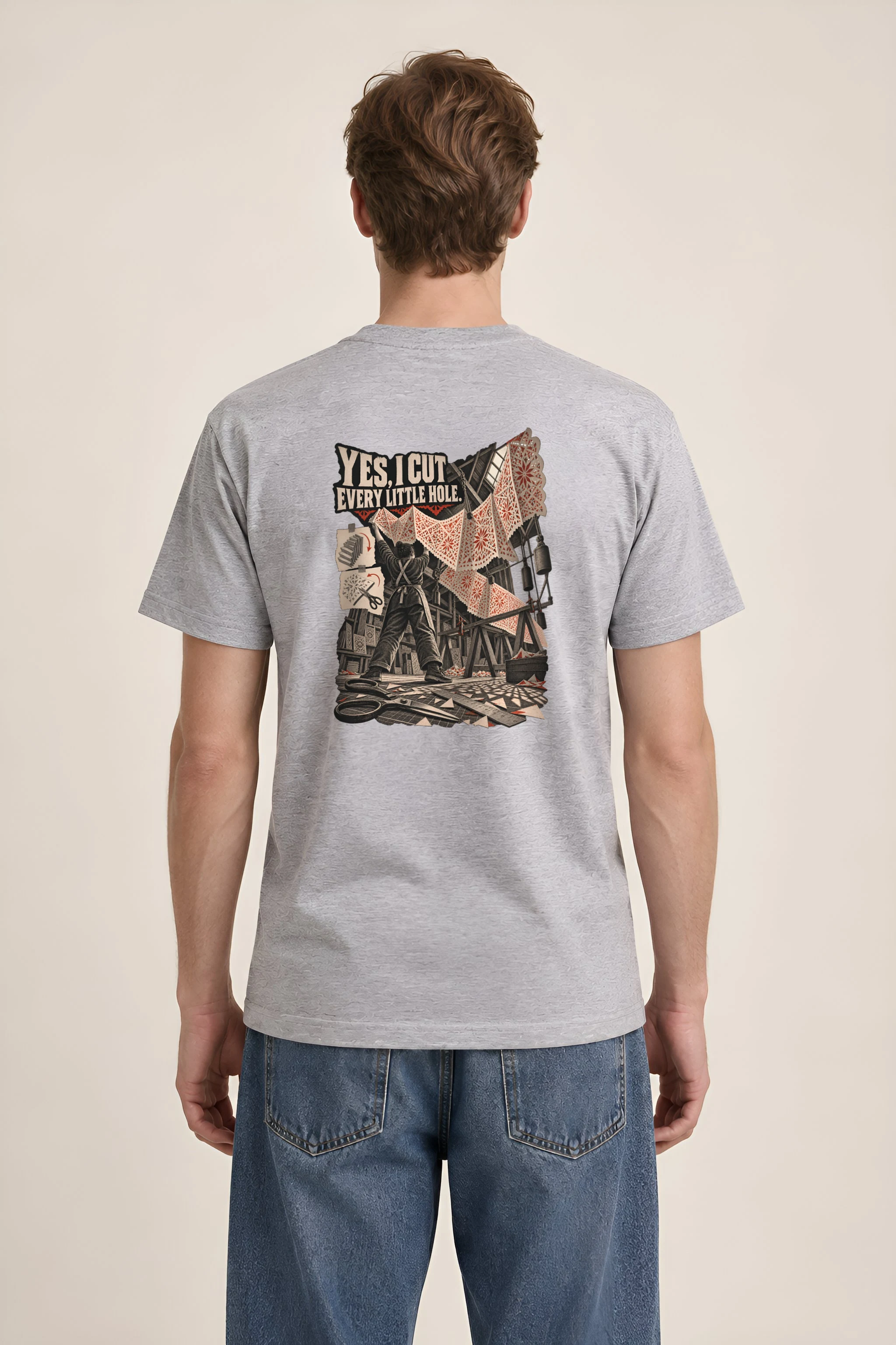 "Yes, I Cut Every Little Hole" Heavyweight Unisex Crewneck T-shirt