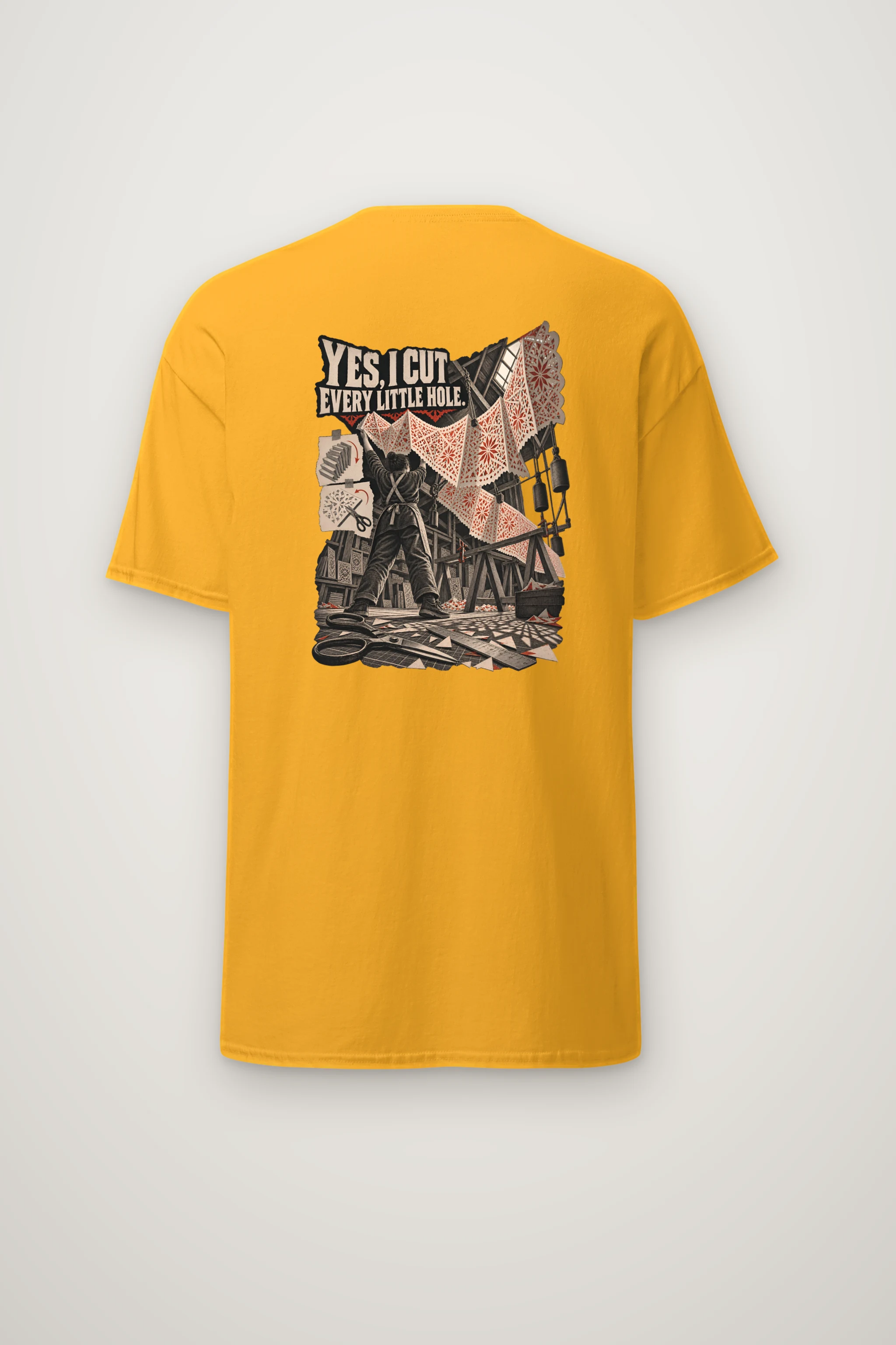 "Yes, I Cut Every Little Hole" Heavyweight Unisex Crewneck T-shirt