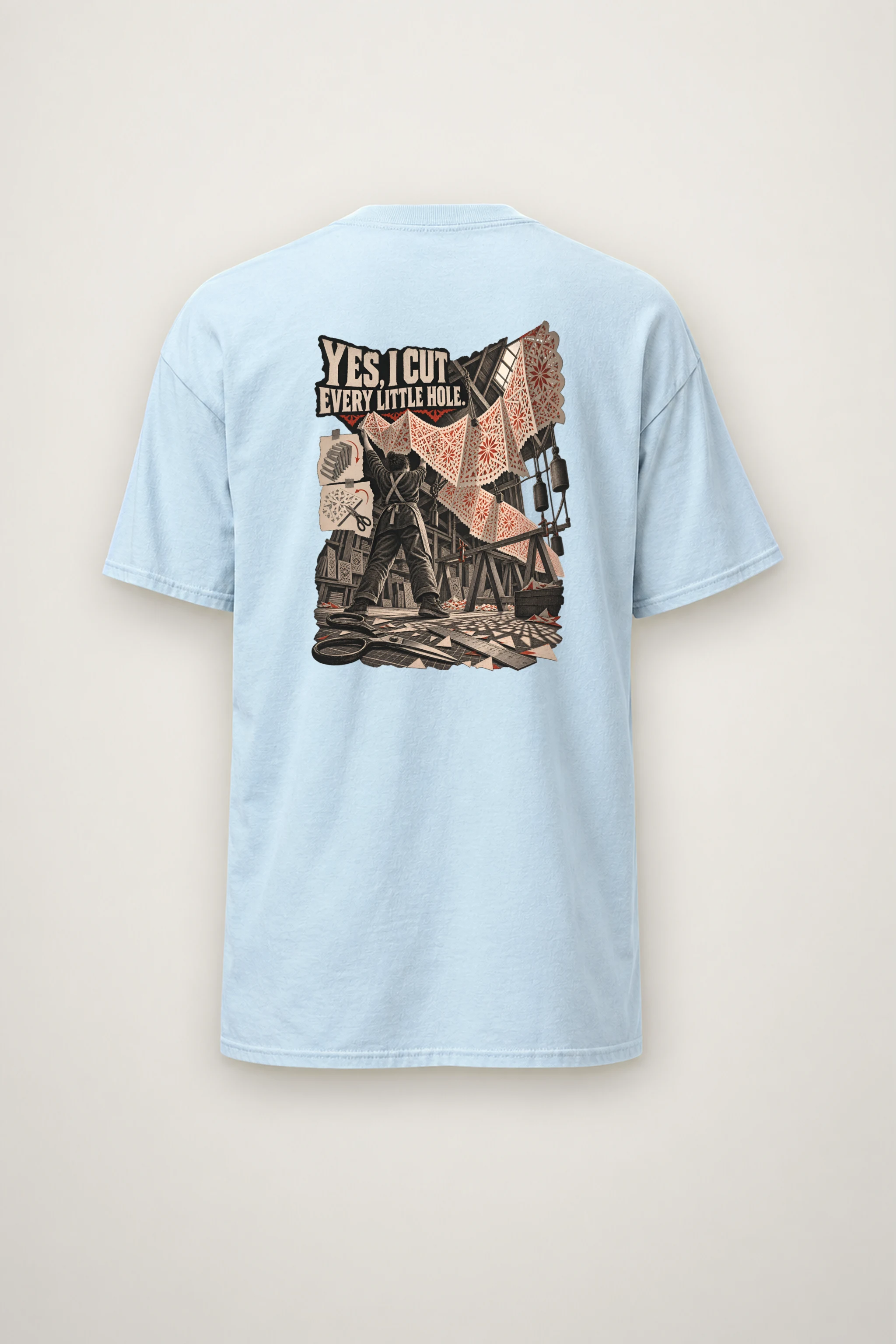 "Yes, I Cut Every Little Hole" Heavyweight Unisex Crewneck T-shirt