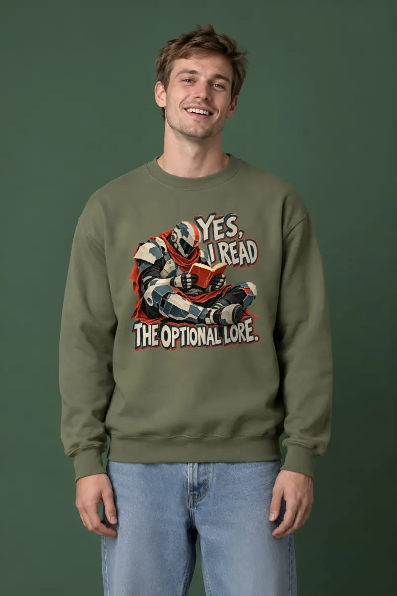 “Yes, I Read the Optional Lore” Heavy Blend Unisex Crewneck Sweatshirt