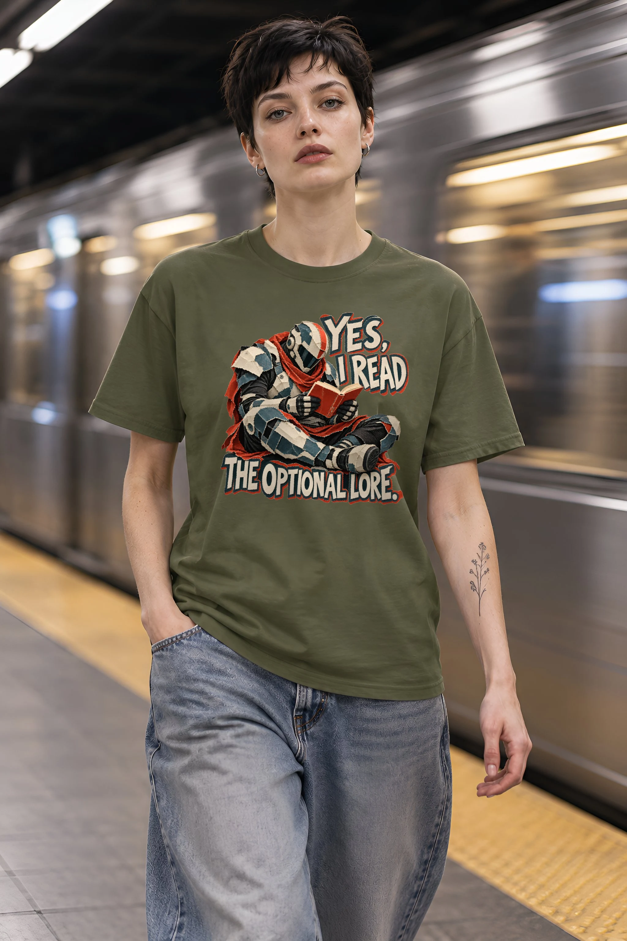 "Yes, I Read The Optional Lore" Heavyweight Unisex Crewneck T-shirt