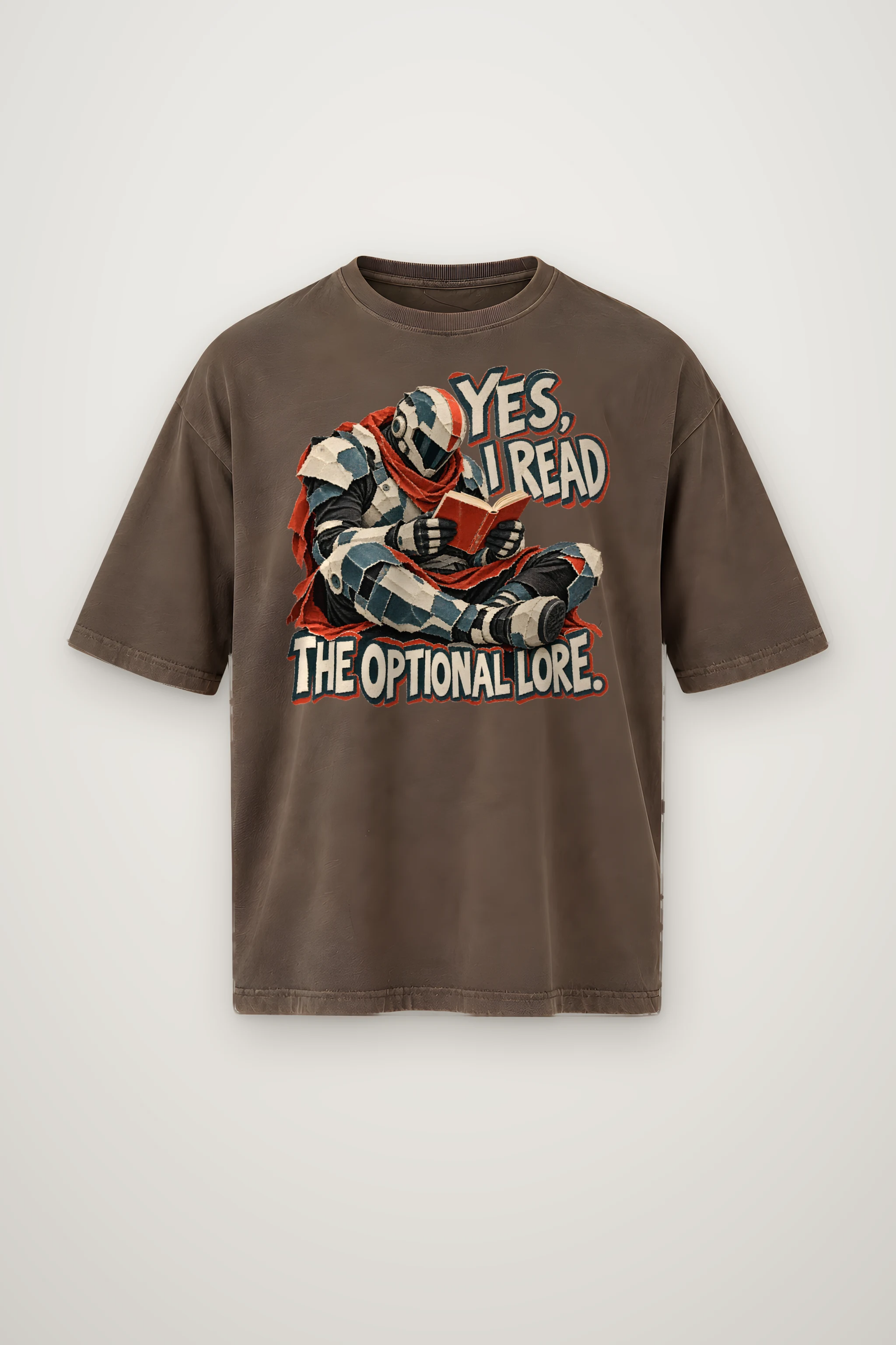 "Yes, I Read the Optional Lore" Men's Oversized Heavyweight Crewneck T-Shirt