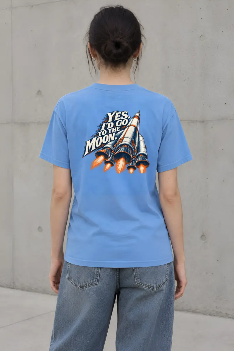 “Yes, I’d Go to the Moon” Heavyweight Unisex Crewneck T-shirt