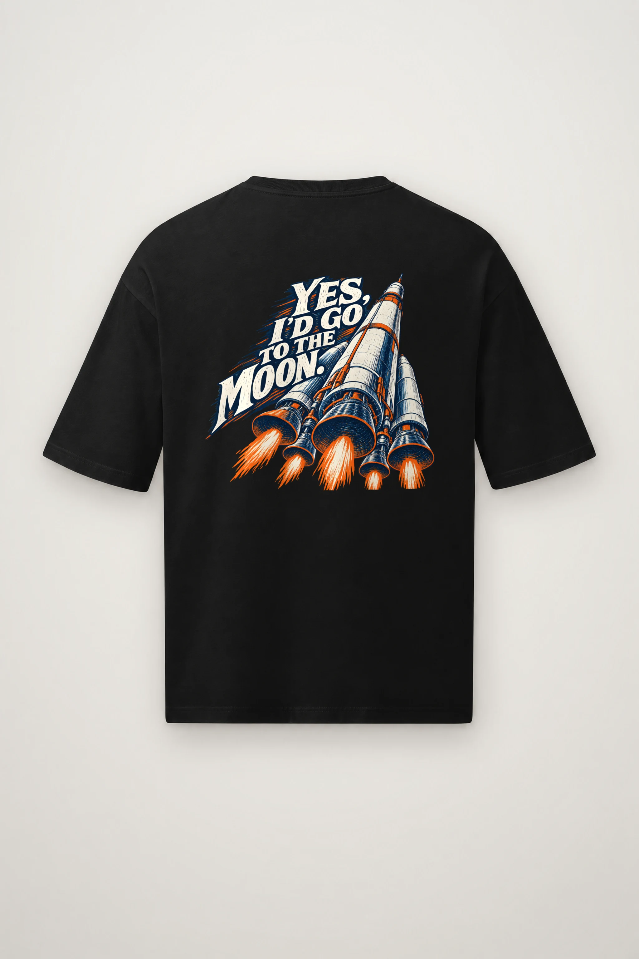 "Yes, I'd Go to the Moon" Men's Oversized Heavyweight Crewneck T-Shirt