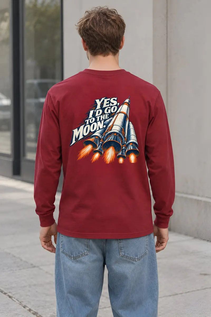 “Yes, I’d Go to the Moon” Unisex Longsleeve T-shirt