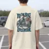 "Yes, The Bike Lives Inside" Men's Oversized Heavyweight Crewneck T-Shirt