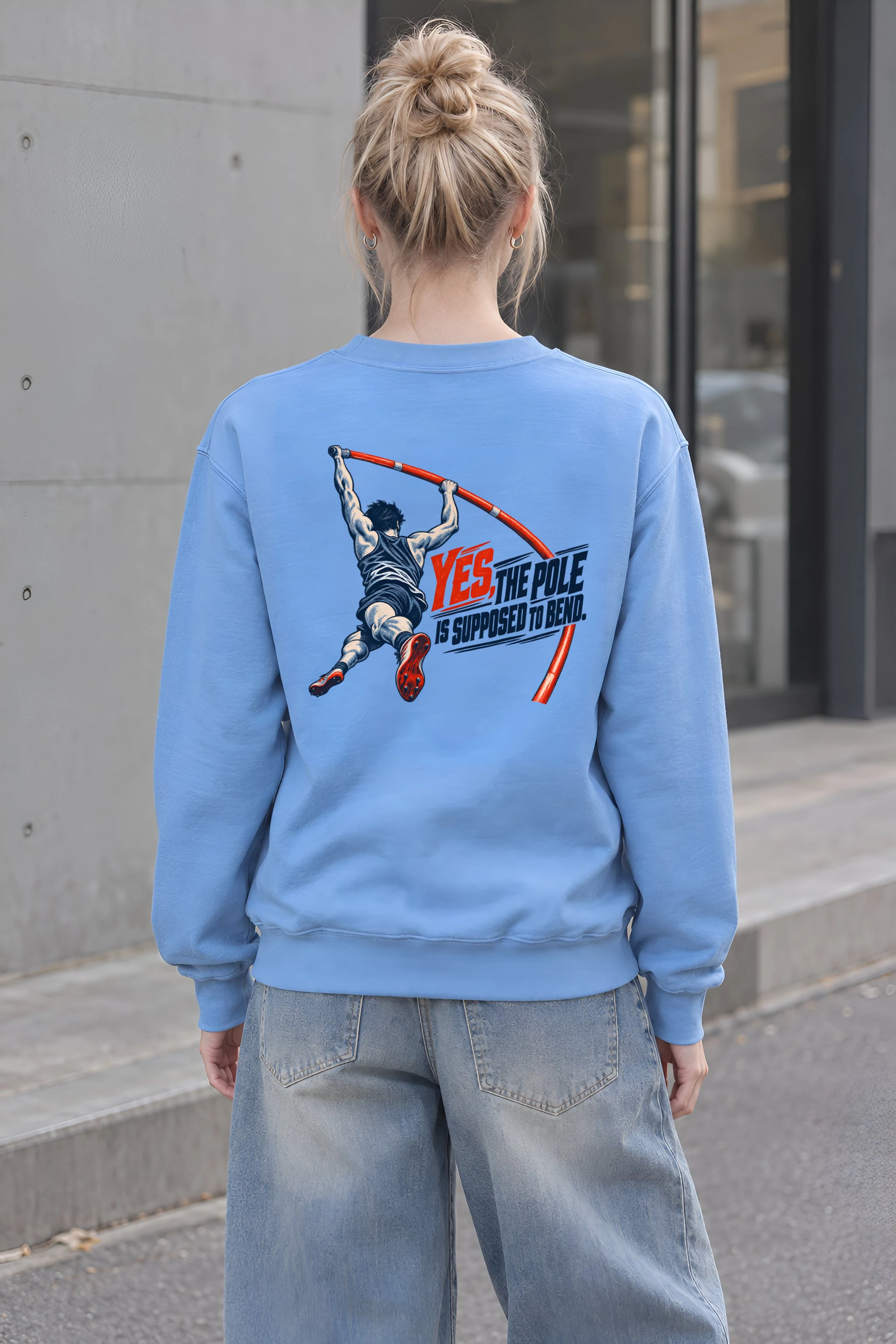 "Yes, The Pole Is Supposed to Bend" Heavy Blend Unisex Crewneck Sweatshirt